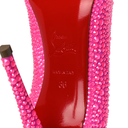 Christian Louboutin Veau Velours Strass Kate 100 Pumps 36 Diva Pink Fluo 6 of 8