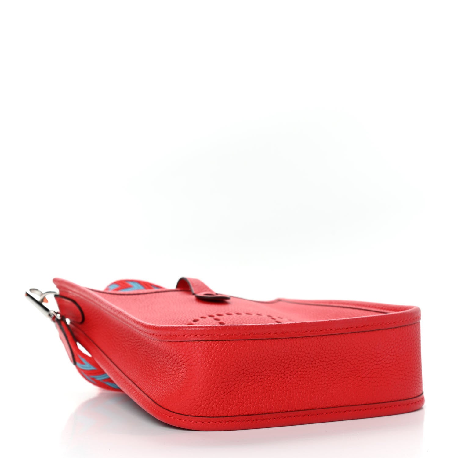 Hermes Taurillon Clemence Evelyne TPM Rouge De Coeur Bleu Du Nord 3 of 4