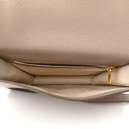 Tom Ford Grained Calfskin Large T Clasp Tara Crossbody Bag Silk Taupe 5 of 15