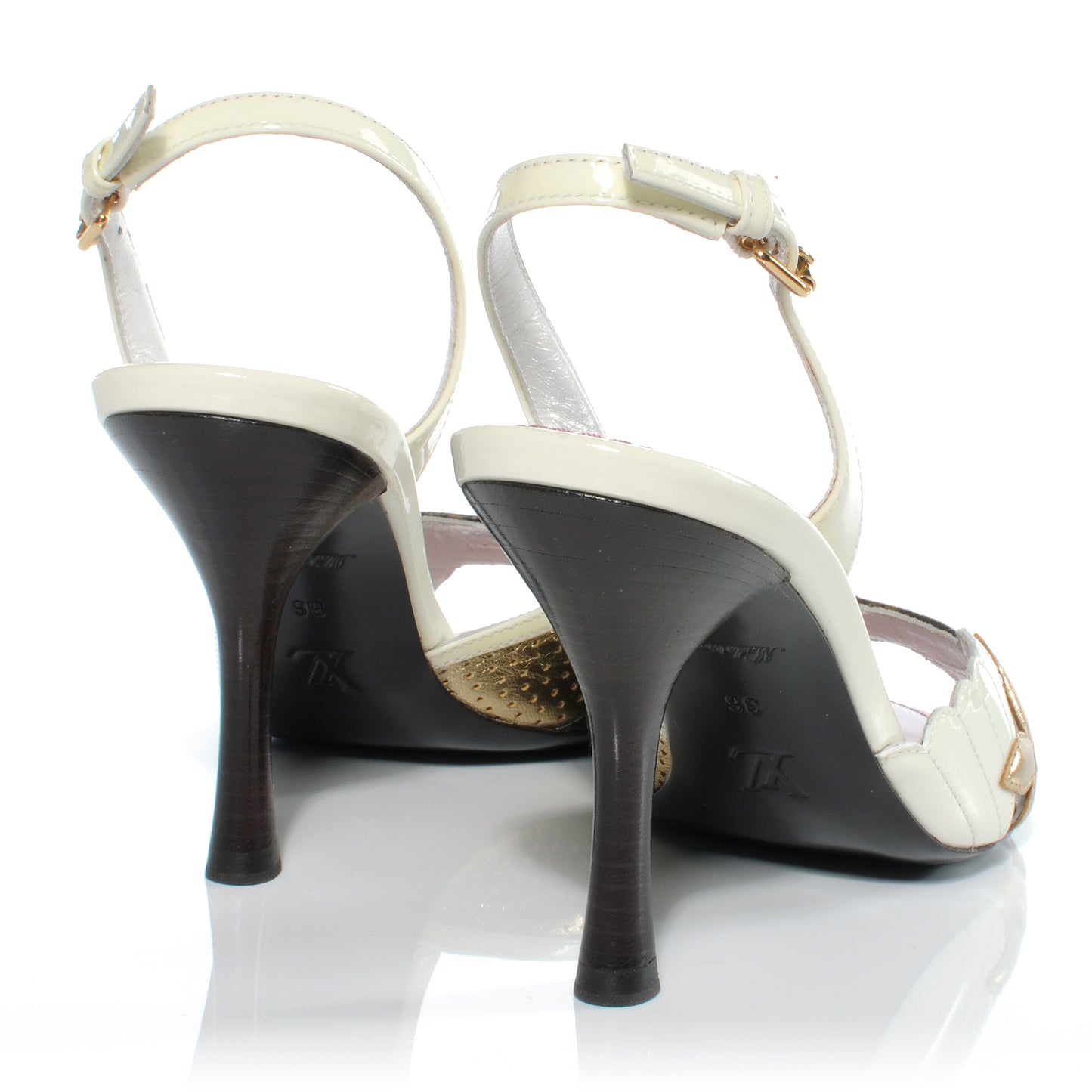 Monogram Fleur Flower Slingback Heels 36