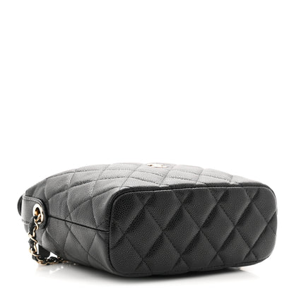 Chanel Caviar Quilted Hobo Clutch With Chain Black 4 of 11