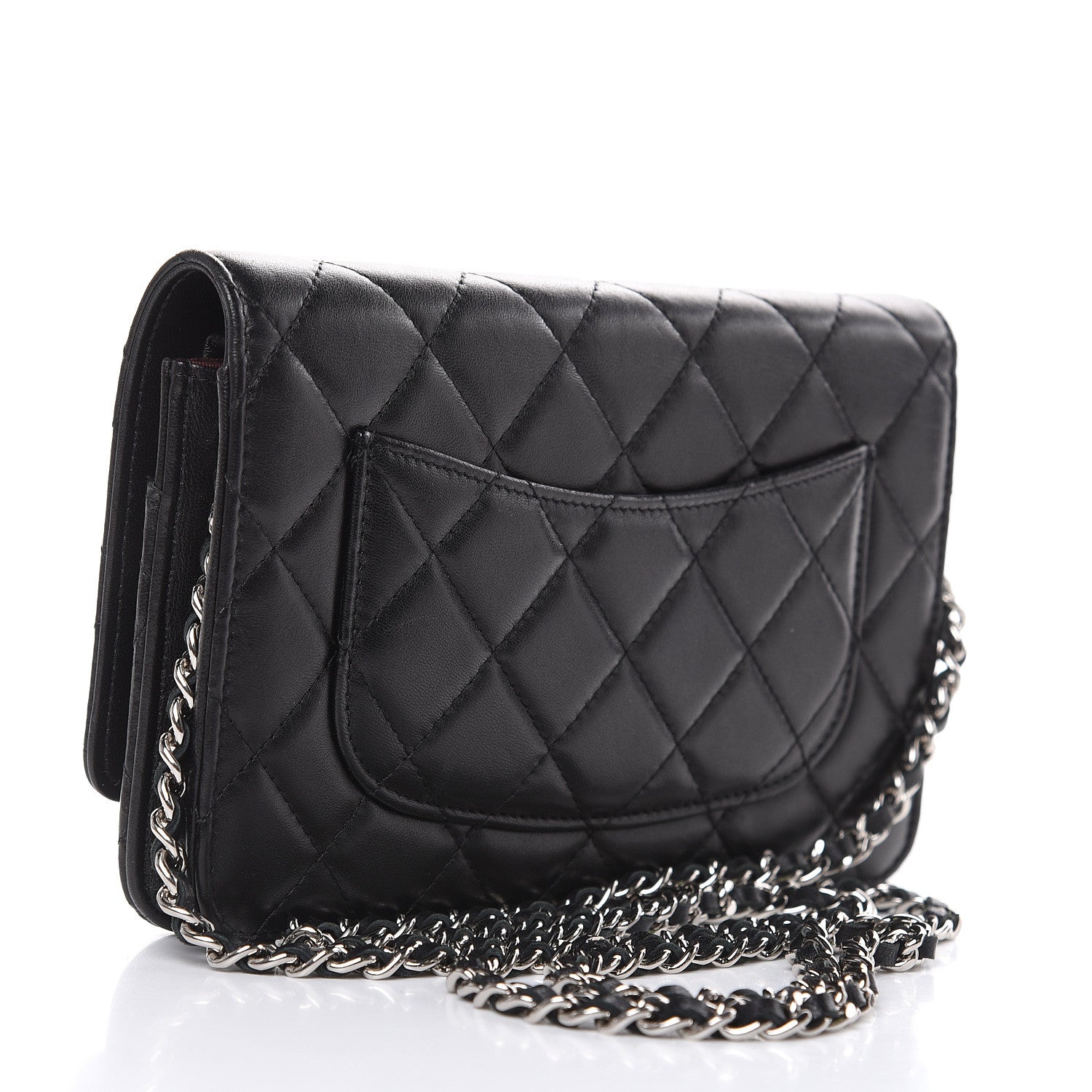 Chanel Lambskin Quilted Wallet On Chain WOC Black 3 of 10