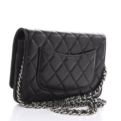 Chanel Lambskin Quilted Wallet On Chain WOC Black 3 of 10