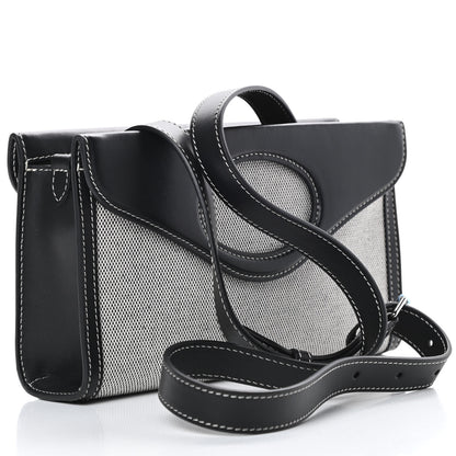 Burberry Canvas Calfskin Foldover Pocket Bag Black 4 of 14