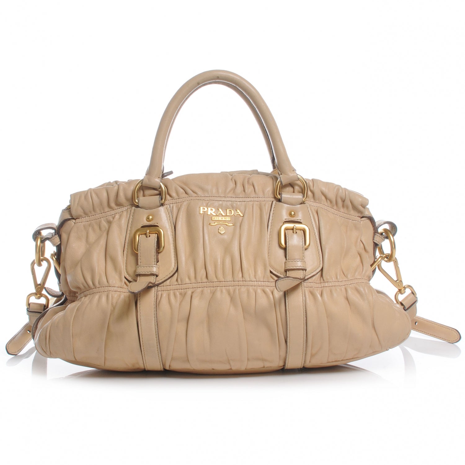 Prada Nappa Leather Gaufre Tote Beige 1 of 10