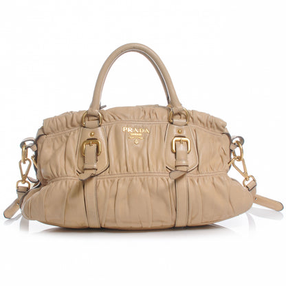Prada Nappa Leather Gaufre Tote Beige 1 of 10