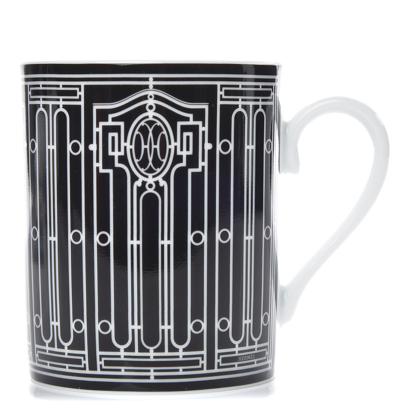 Porcelain H Deco Mug N°2 Black