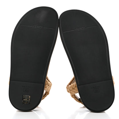 Fendi Fabric Jacquard FF Braided Fendi Feel 25mm Sandals 40 Sughero Black Tabacco 5 of 8