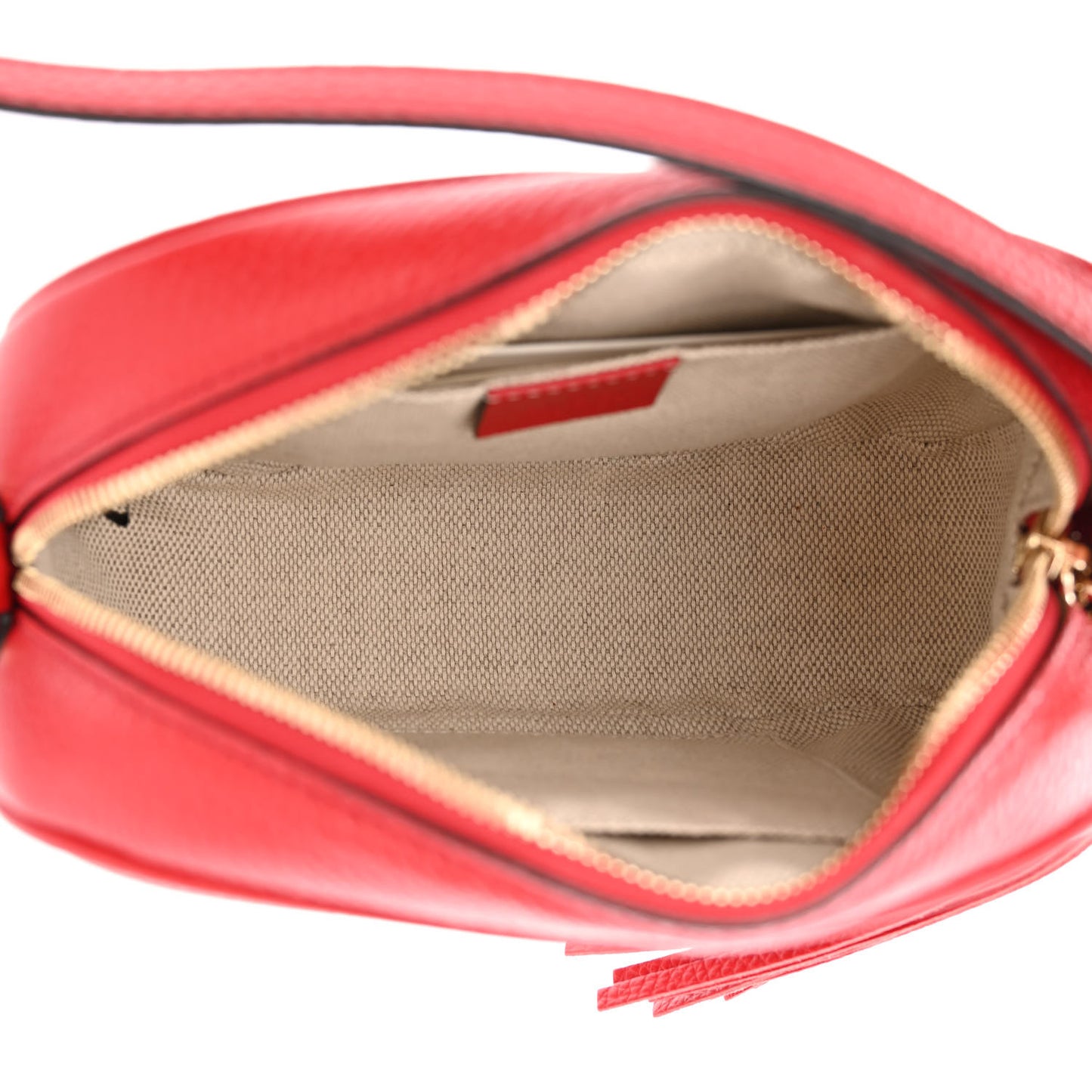 Pebbled Calfskin Small Soho Disco Bag Vibrant Red
