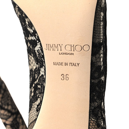 Jimmy Choo Lace Romy 100 Pumps 36 Black 6 of 9