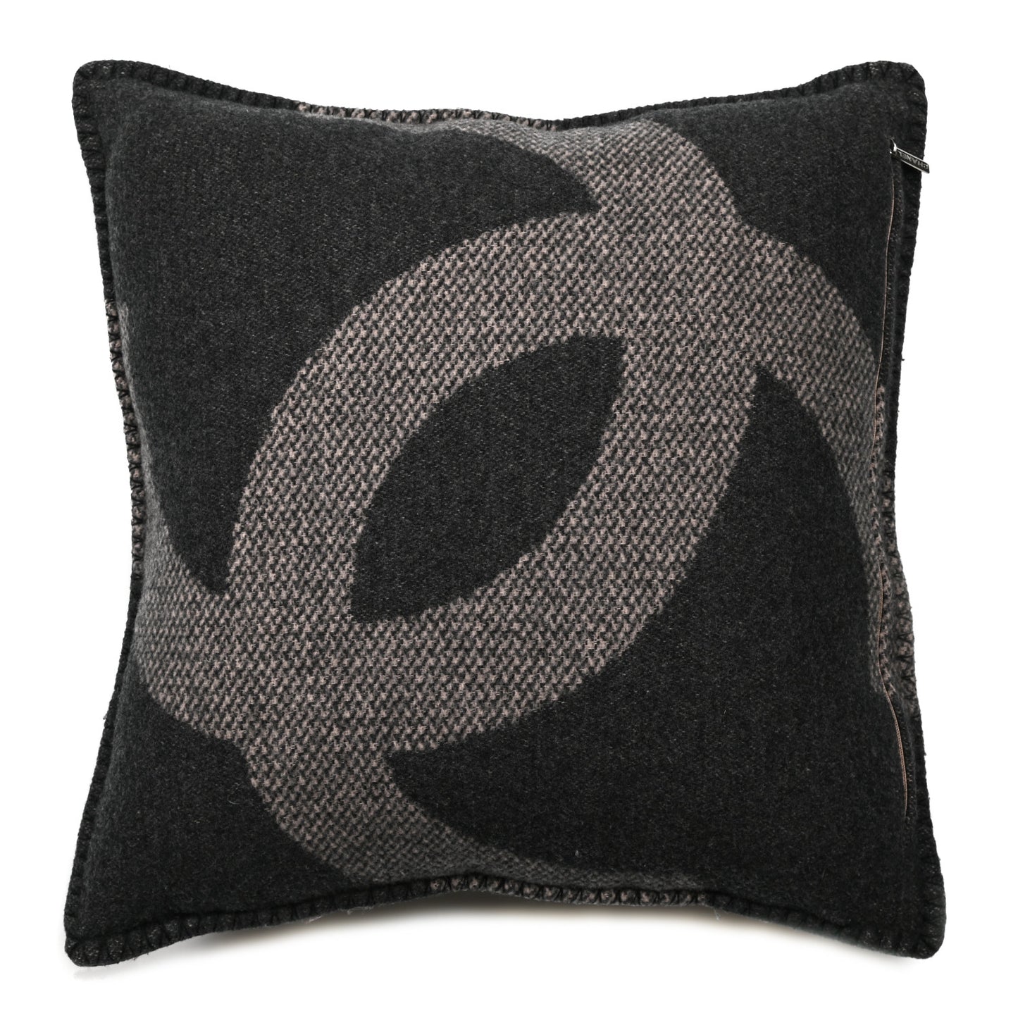 Merino Wool Cashmere CC Pillow Black Pink