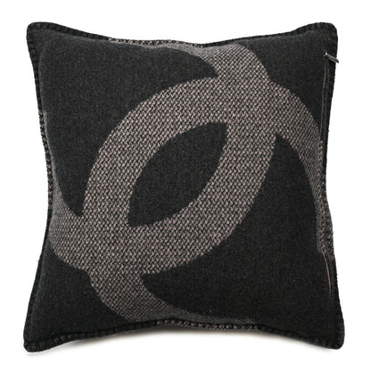 Chanel Merino Wool Cashmere CC Pillow Black Pink 2 of 3