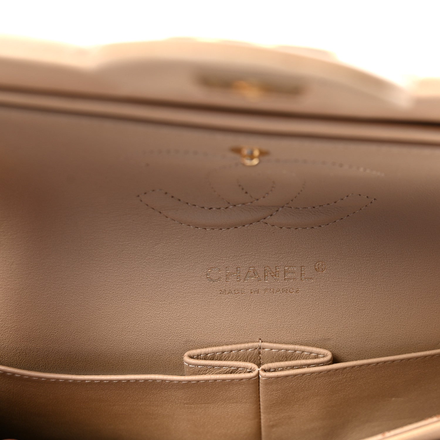 Chanel Lambskin Quilted Medium Double Flap Beige 5 of 9