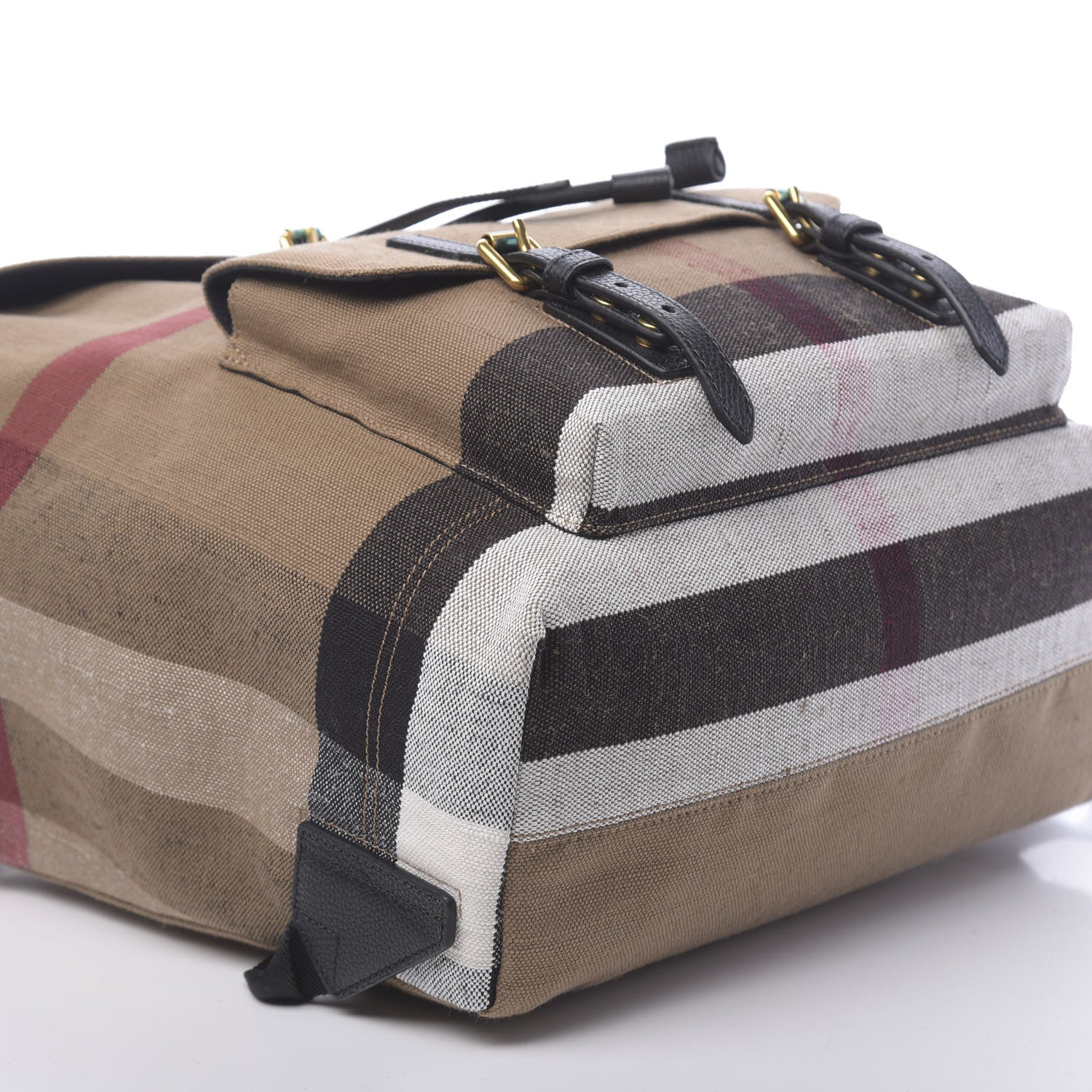 Burberry Canvas Mega Check Brookdale Backpack Black 9 of 10