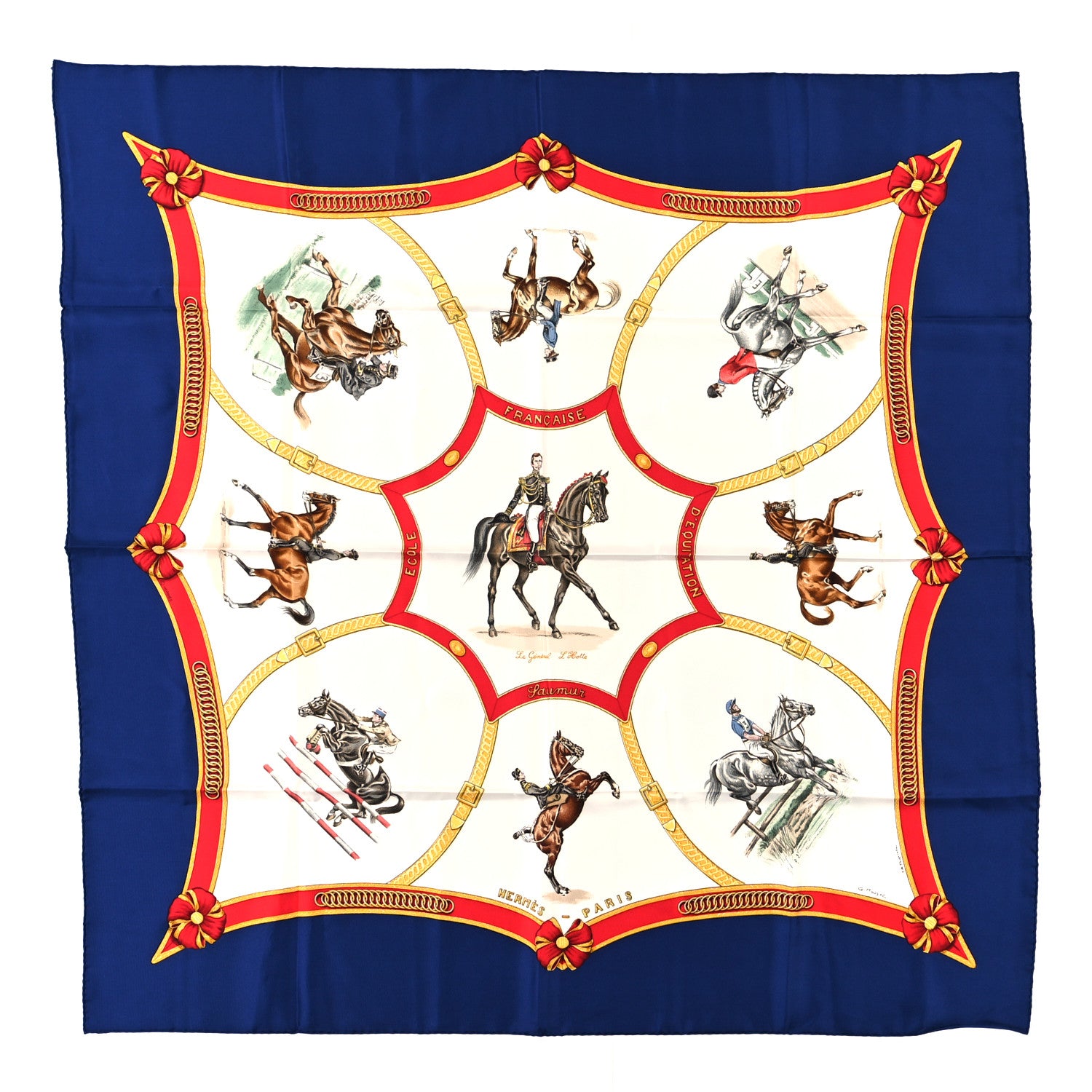 Hermes Silk Les General L'Hotte Scarf 90 1 of 4