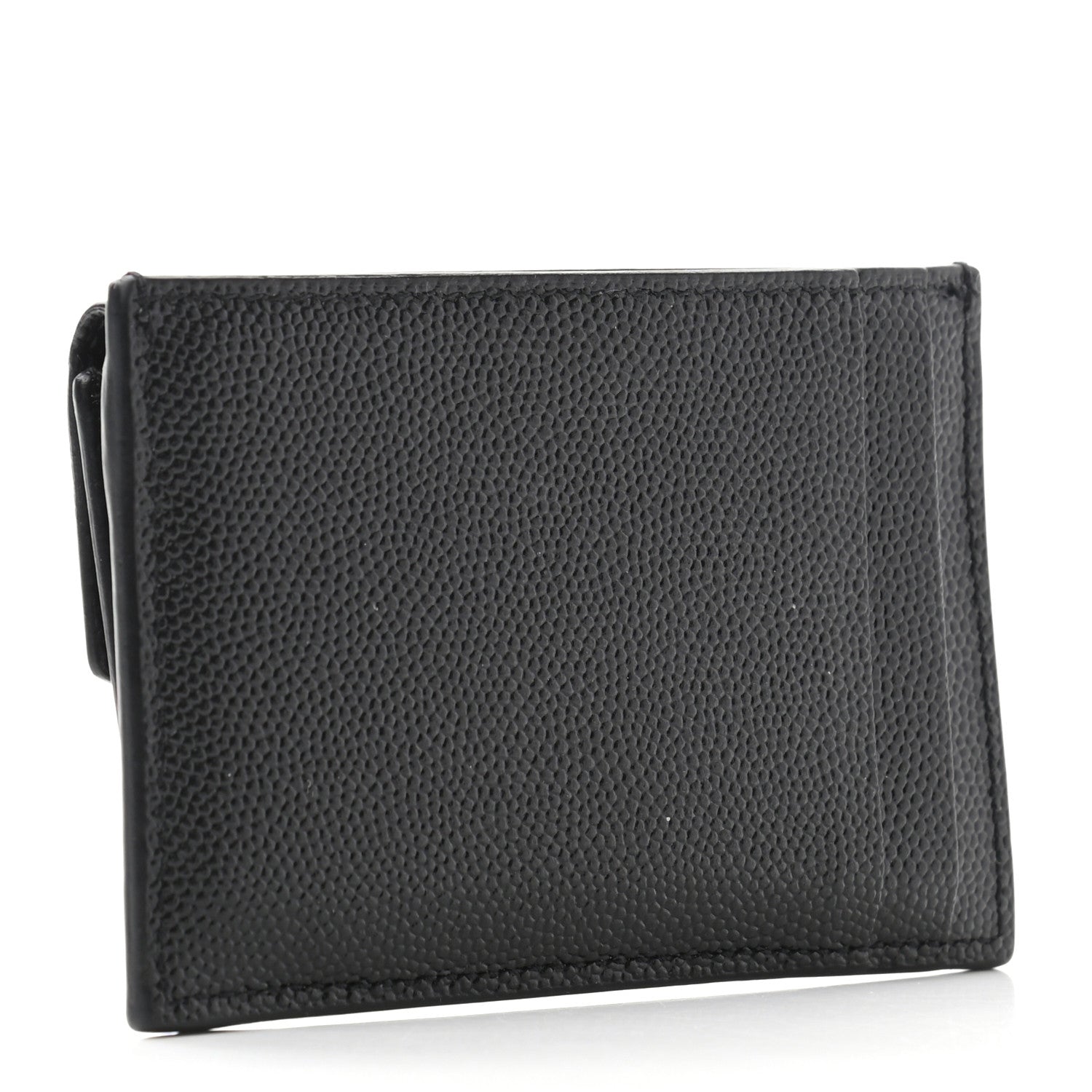 Saint Laurent Grain De Poudre Uptown Monogram Card Case Black 3 of 7