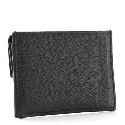 Saint Laurent Grain De Poudre Uptown Monogram Card Case Black 3 of 7