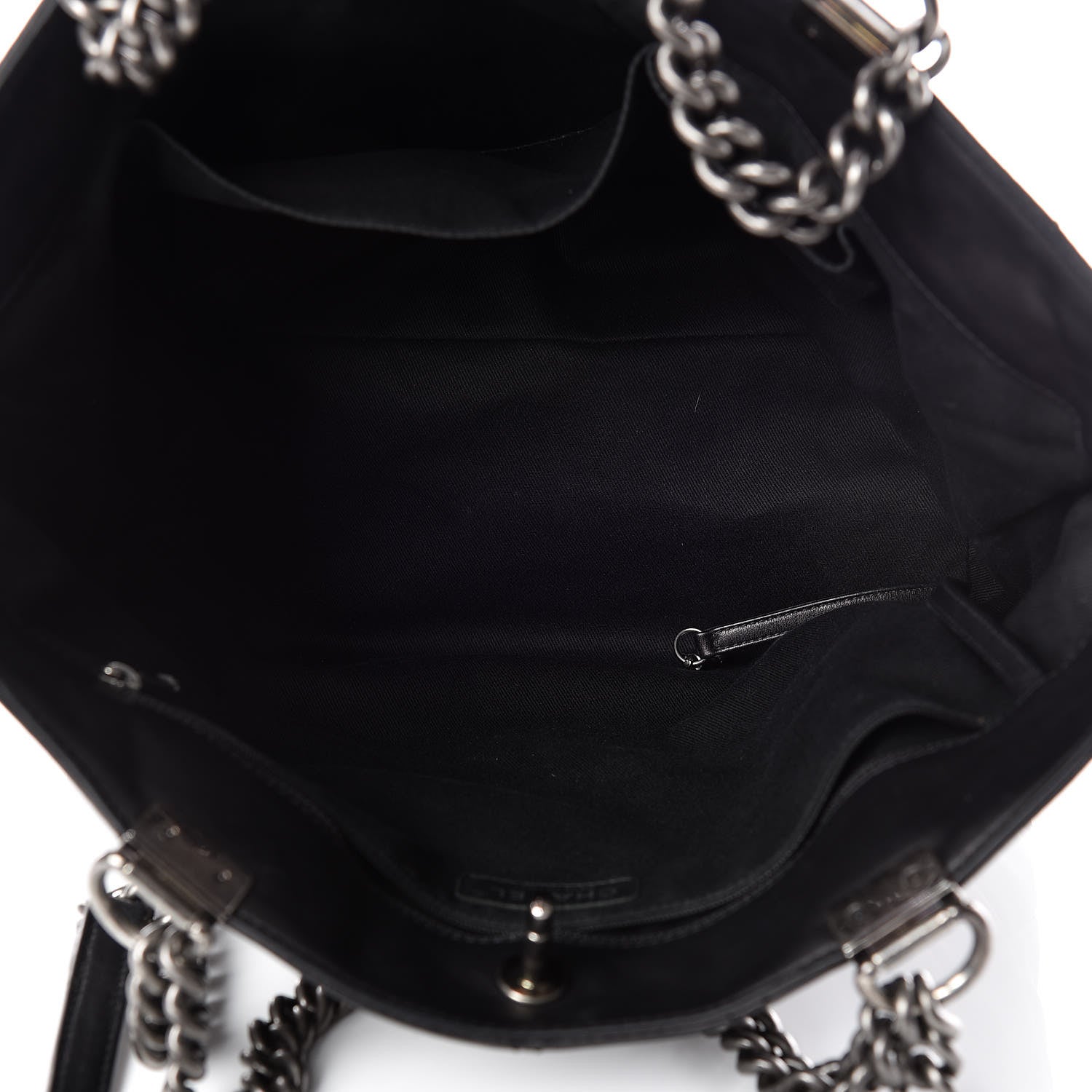 Chanel Calfskin Quilted Large Shopping In Chains Tote Black 7 of 14
