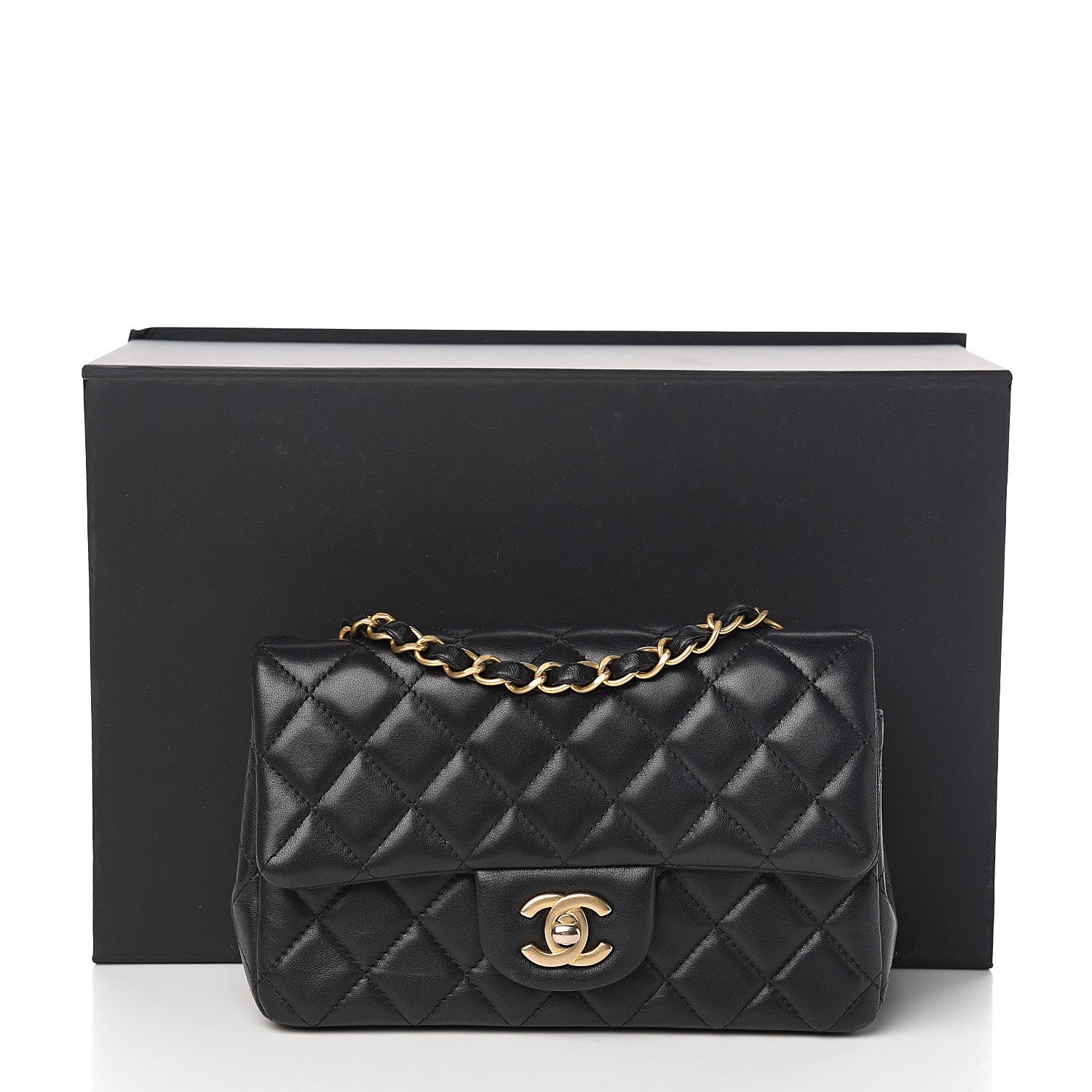 Chanel Lambskin Quilted Mini Rectangular Flap Black 11 of 11