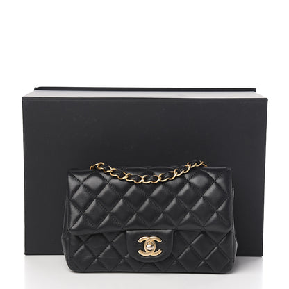 Chanel Lambskin Quilted Mini Rectangular Flap Black 11 of 11