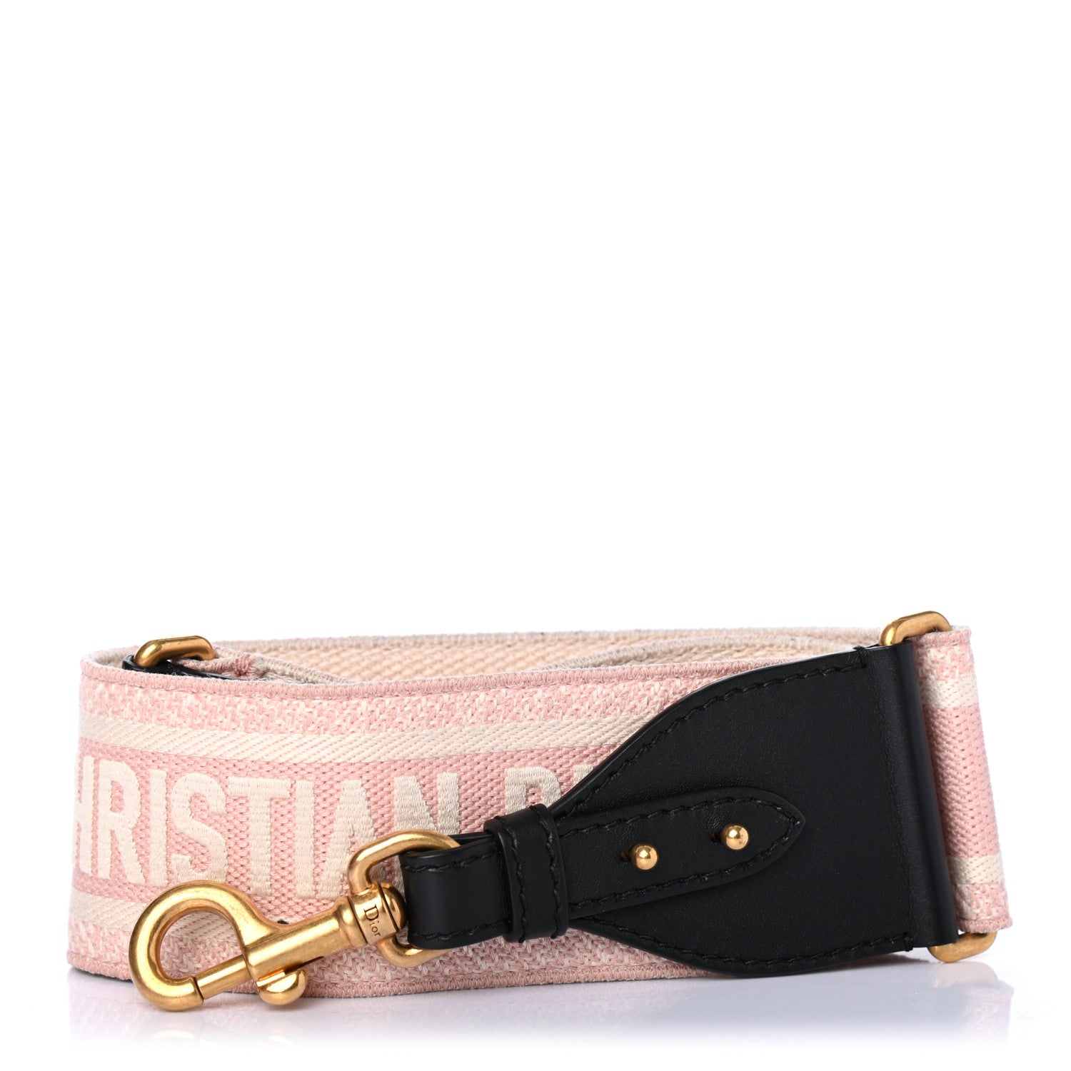 Christian Dior Canvas Embroidered Shoulder Strap Pink Multicolor 1 of 4