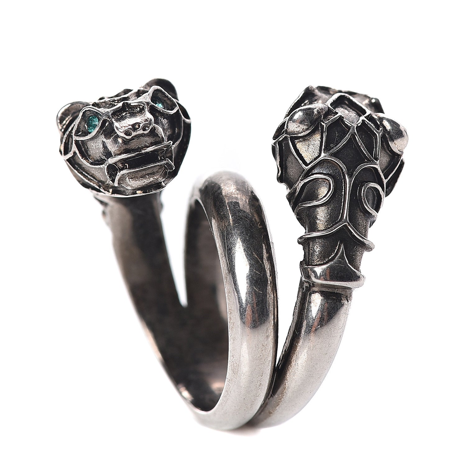Tiger Head Swarovski Crystals Ring 6.5 Metallic