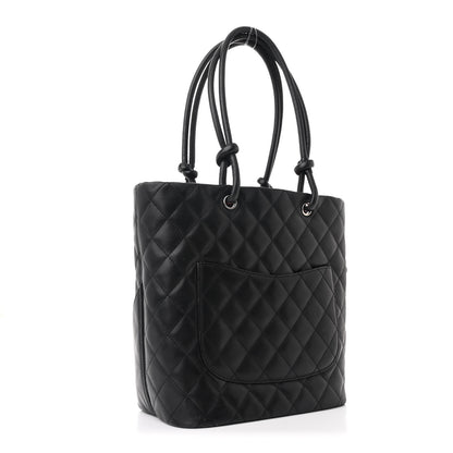 Chanel Calfskin Quilted Medium Cambon Tote Black White 3 of 11
