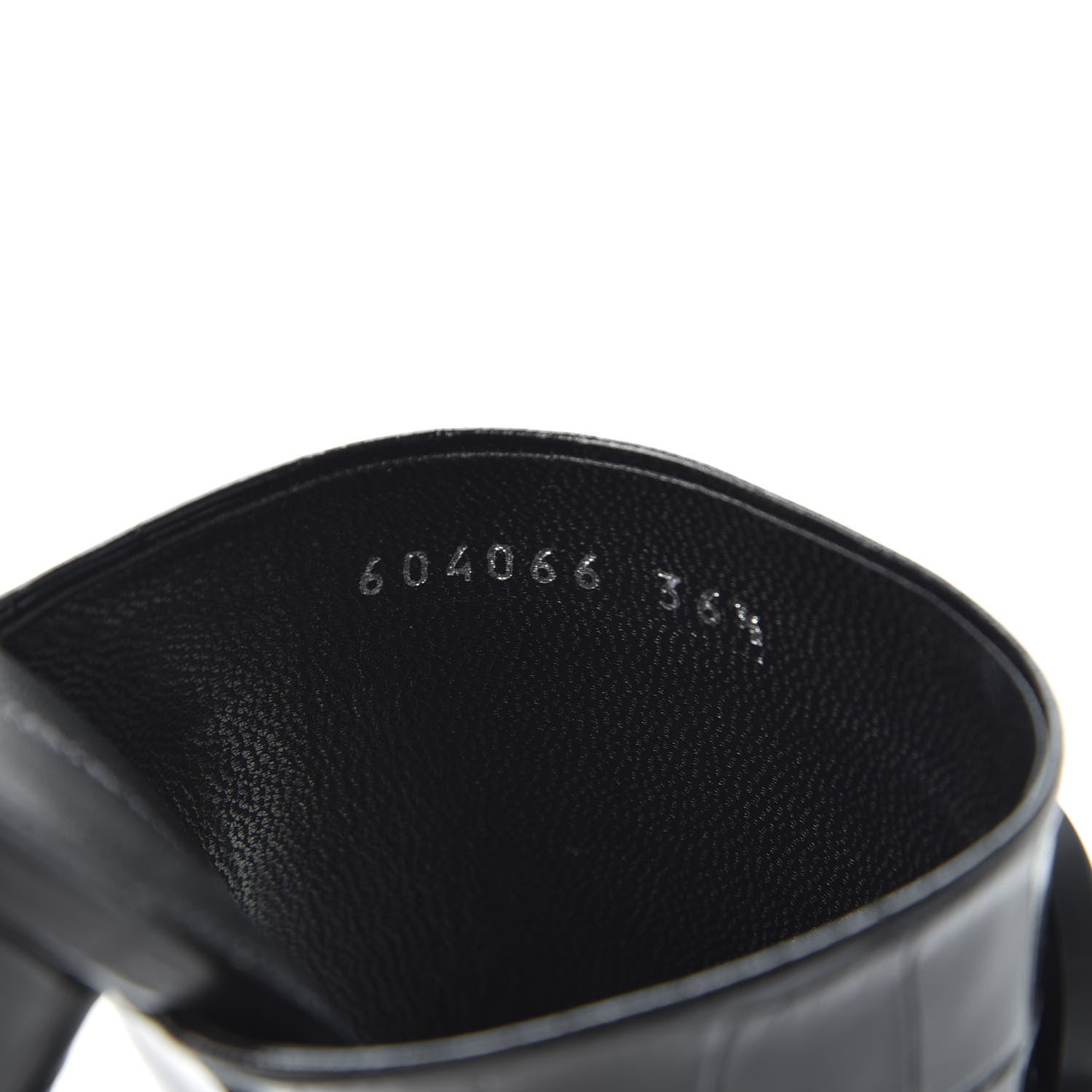 Balenciaga Calfskin Croc Embossed Oval BB 90mm Slide Sandals 36.5 Black 9 of 10