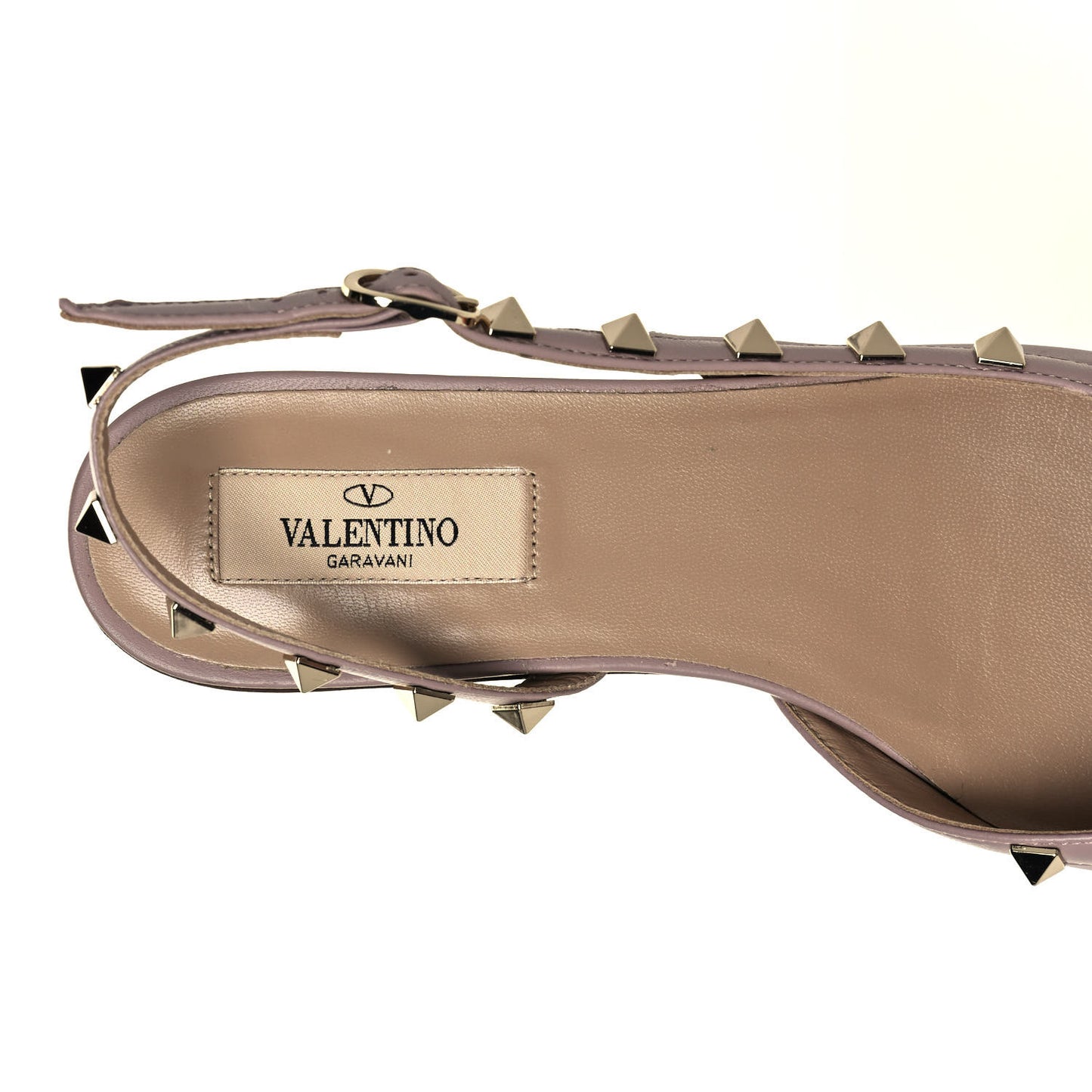 Nappa Rockstud Slingback Flats 37 Poudre