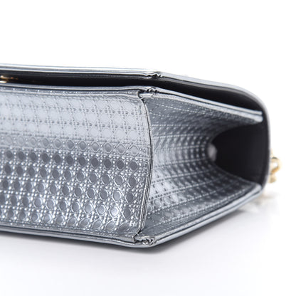 Christian Dior Metallic Patent Micro-Cannage Medium Diorama Flap Bag Silver 10 of 10
