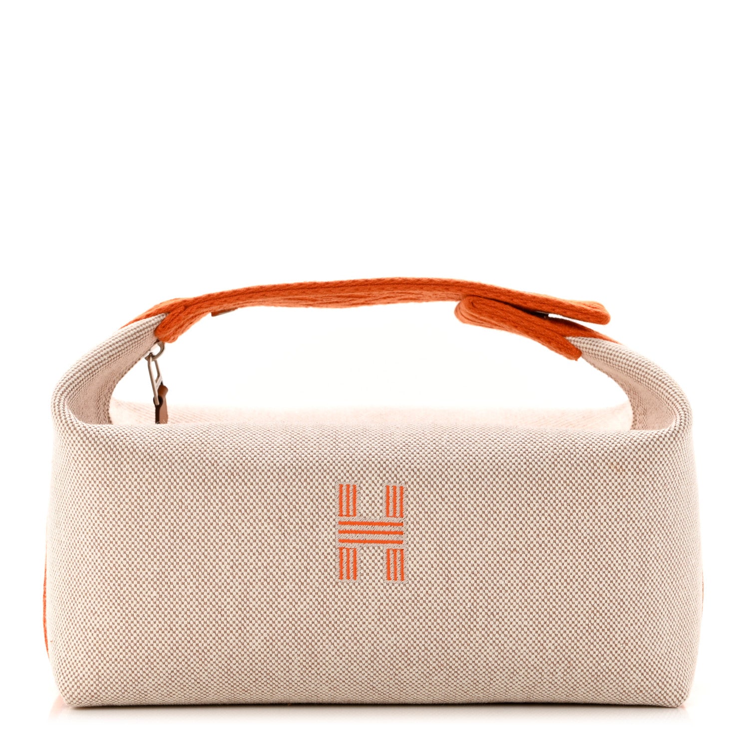 Hermes Canvas Small Bride-A-Brac Pouch Natural Orange 1 of 6