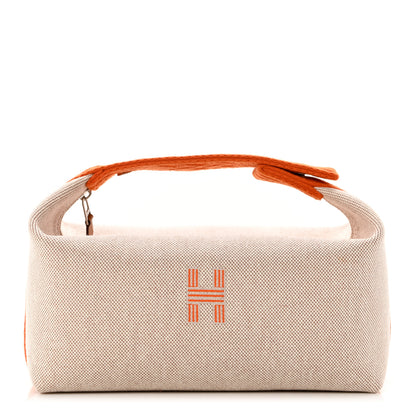 Hermes Canvas Small Bride-A-Brac Pouch Natural Orange 1 of 6