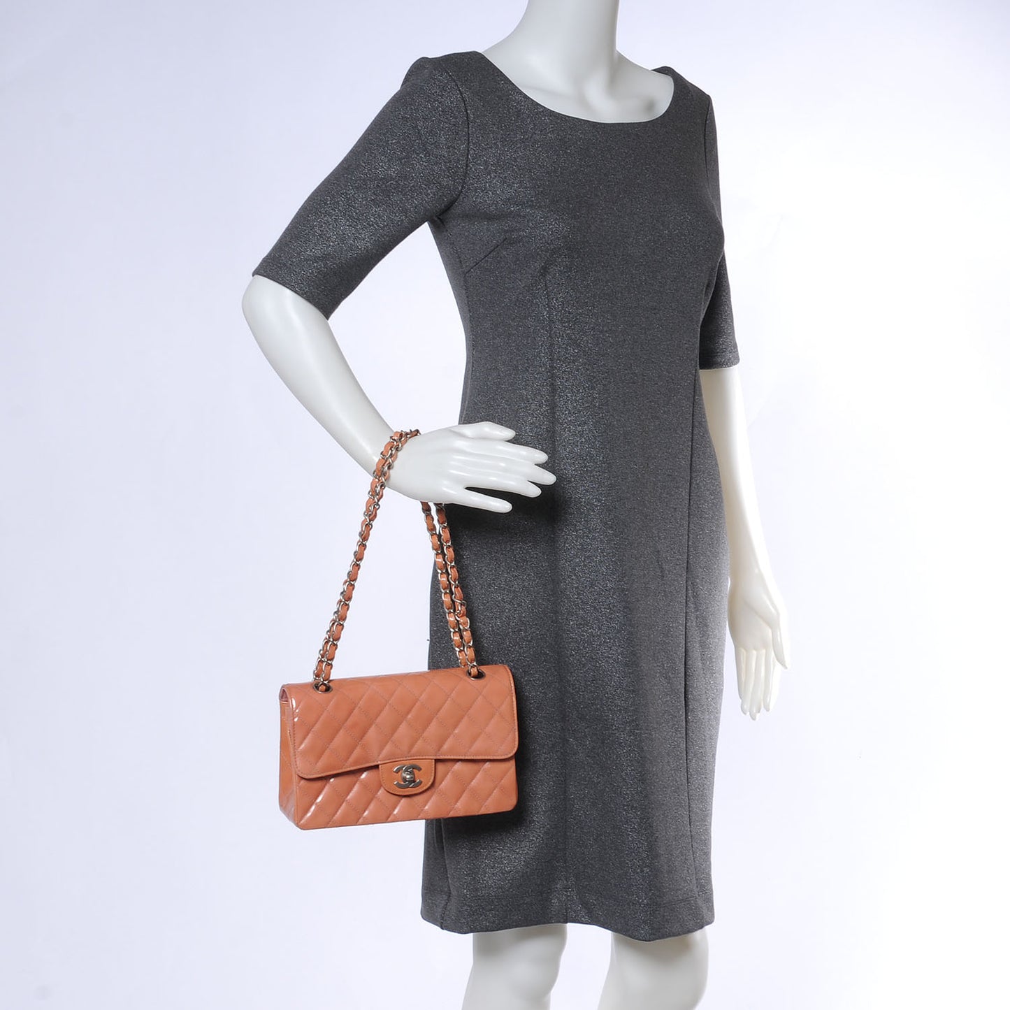 Patent Small Double Flap Rose Clair