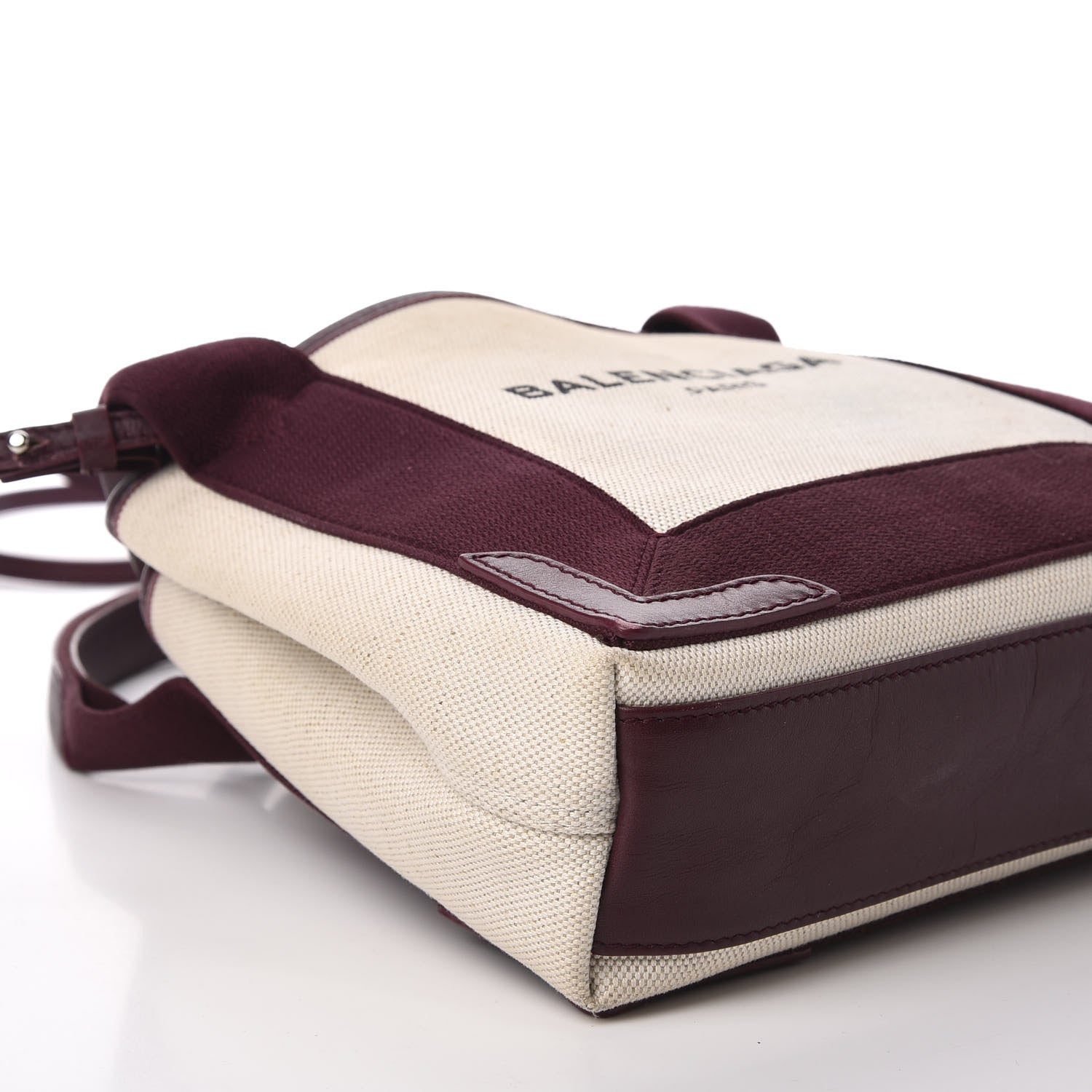 Balenciaga Cotton Canvas Calfskin Navy Cabas XS Natural Rouge Pourpre 7 of 12