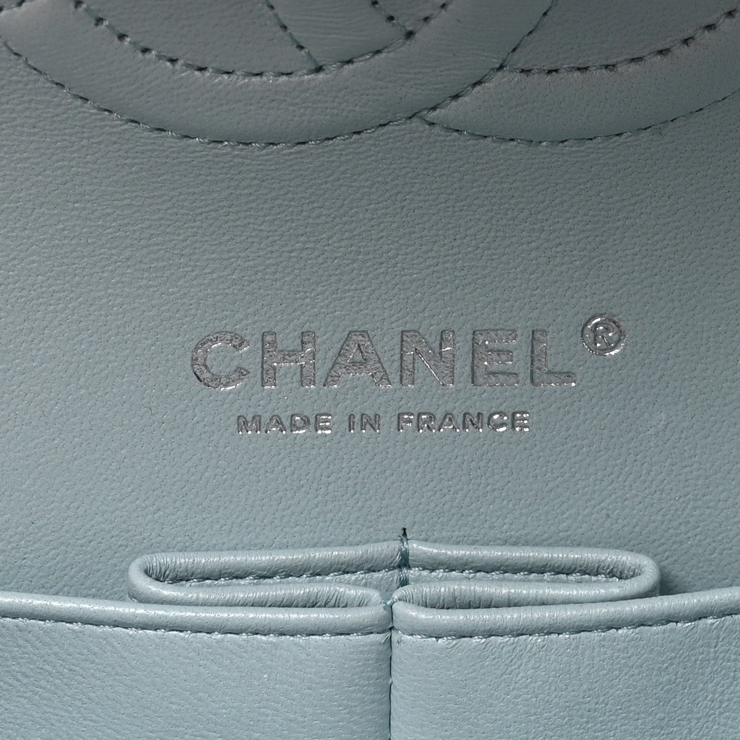 Chanel Perforated Lambskin Quilted Medium Double Flap Light Blue Light Purple White 6 of 11