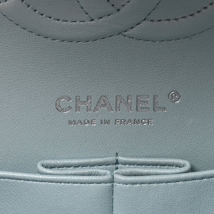 Chanel Perforated Lambskin Quilted Medium Double Flap Light Blue Light Purple White 6 of 11
