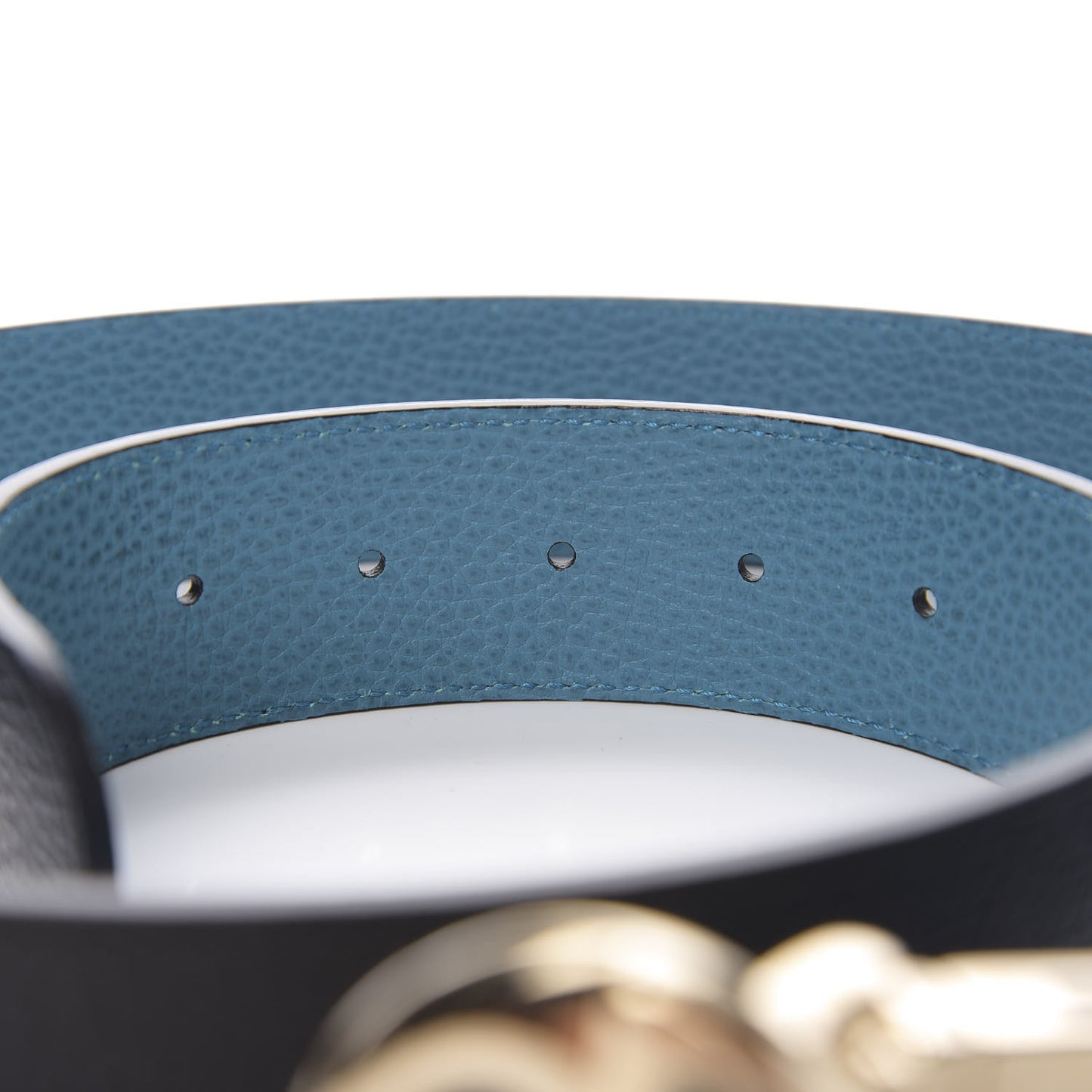 Dollar Calfskin 1973 Reversible Belt 100 40 Black Deep Cobalt