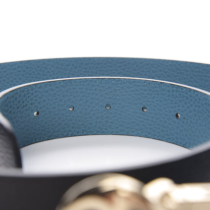 Gucci Dollar Calfskin 1973 Reversible Belt 100 40 Black Deep Cobalt 5 of 5