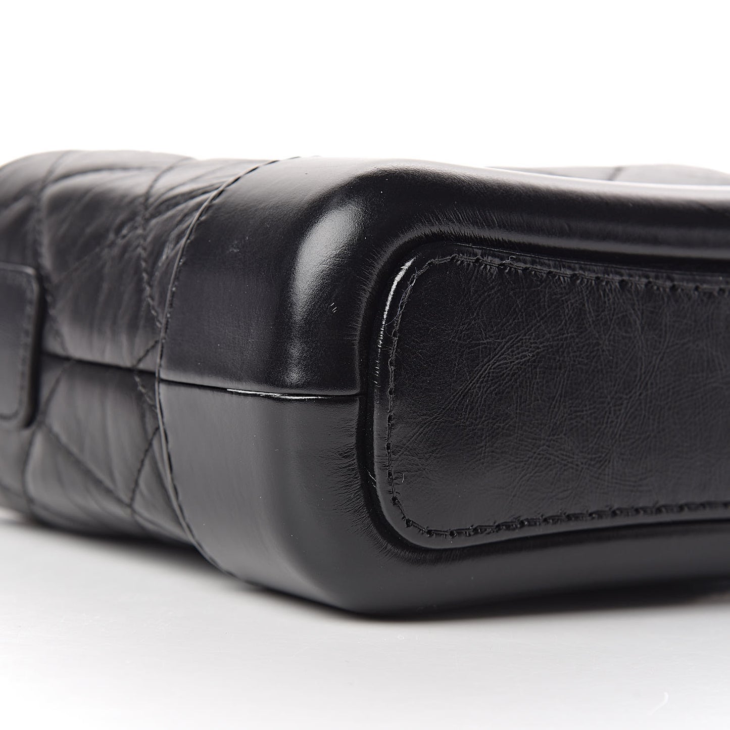 Aged Calfskin Quilted Small Gabrielle Hobo Black