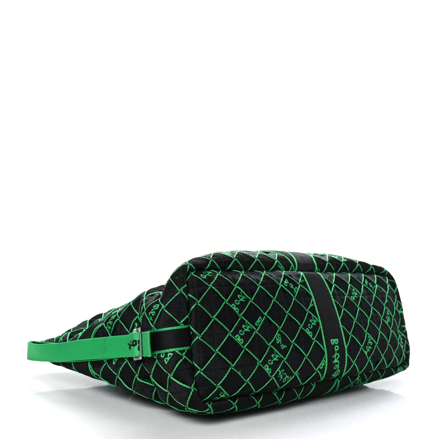 Polyester Stitched Webbing Duffle Bag Black Green