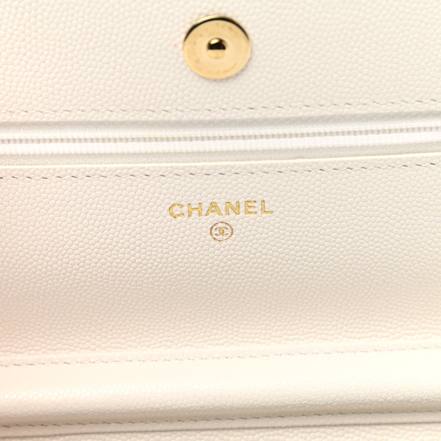 Chanel Caviar Quilted Wallet With Charms On Chain WOC White 6 of 12