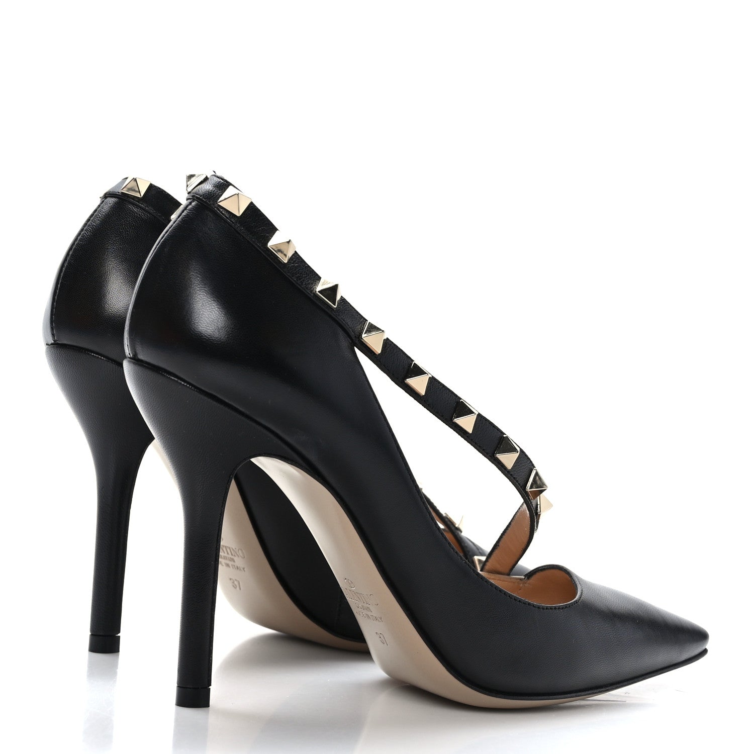Valentino Garavani Nappa Rockstud Cross Strap D'Orsay 105mm Pumps 37 Black 4 of 7