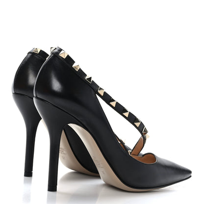 Valentino Garavani Nappa Rockstud Cross Strap D'Orsay 105mm Pumps 37 Black 4 of 7