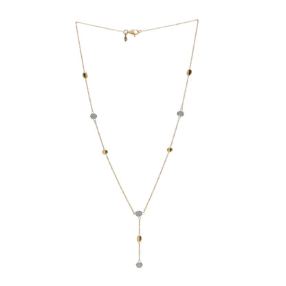 Roberto Coin 18K Yellow White Gold Diamond Station Y Drop Necklace 3 of 6