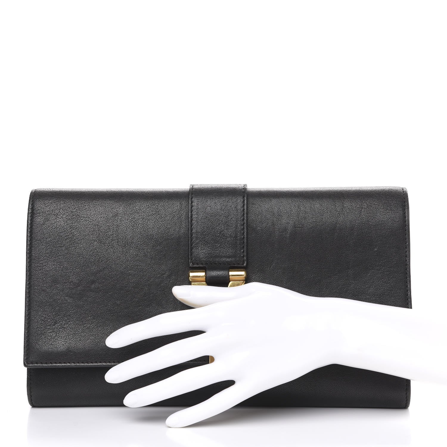 Saint Laurent Calfskin Classic Y Ligne Clutch Black 2 of 11
