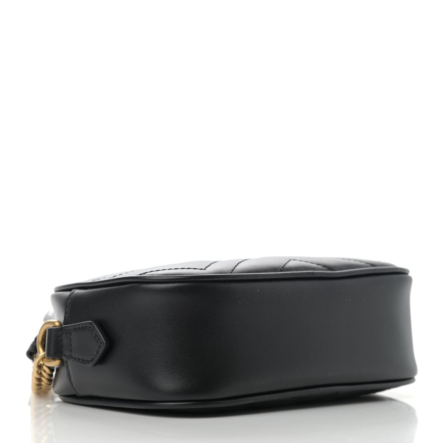 Gucci Calfskin Matelasse Mini GG Marmont Chain Shoulder Bag Black 4 of 12