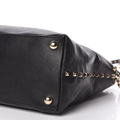 Valentino Garavani Vitello Rockstud Dome Satchel Black 9 of 18