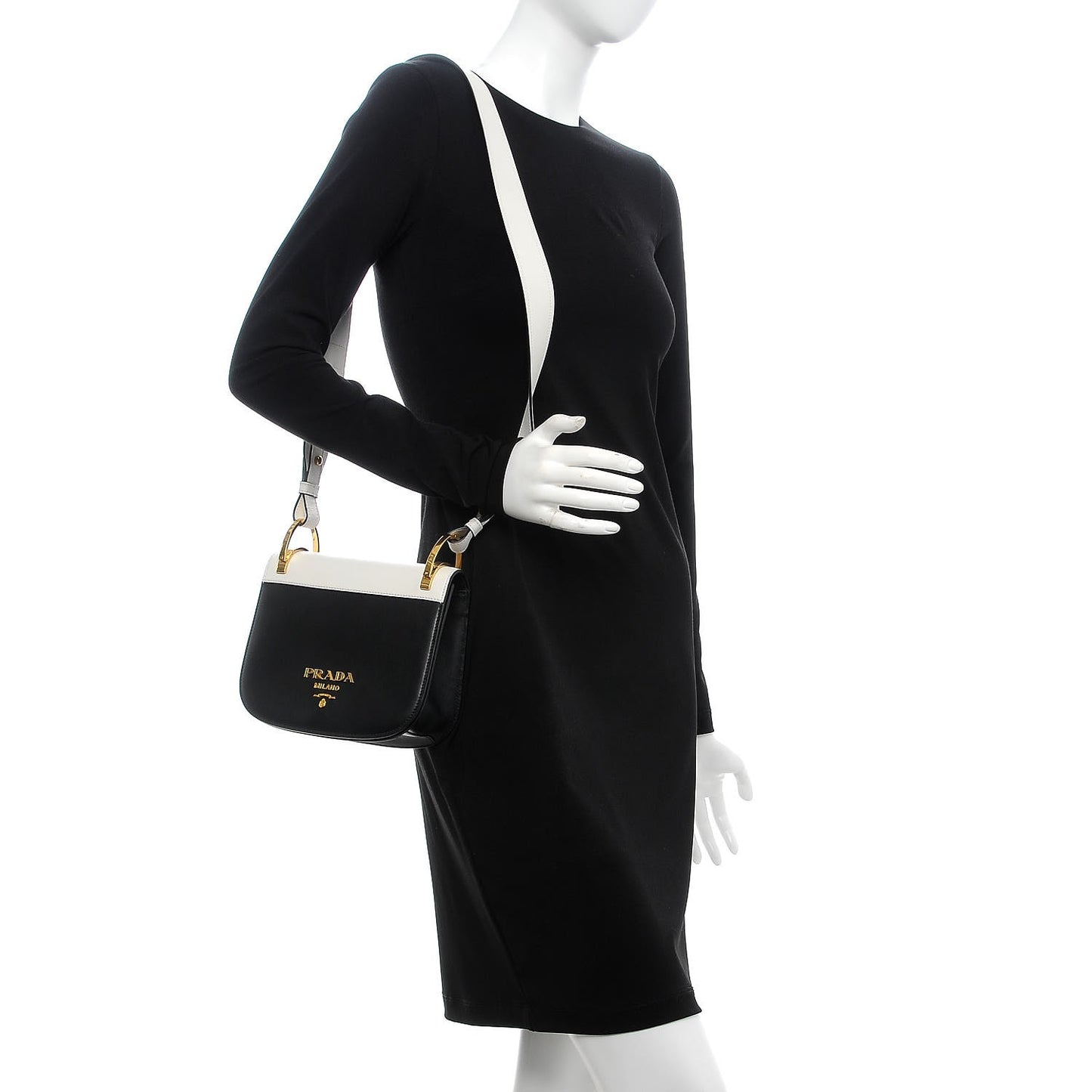 City Calf Pionniere Saddle Bag Black White