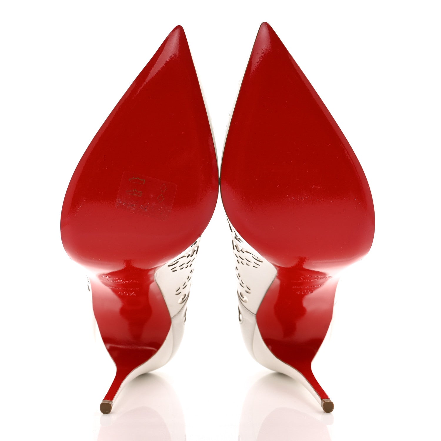 Christian Louboutin Calfskin PVC Impera 100 Pumps 40.5 White 5 of 8