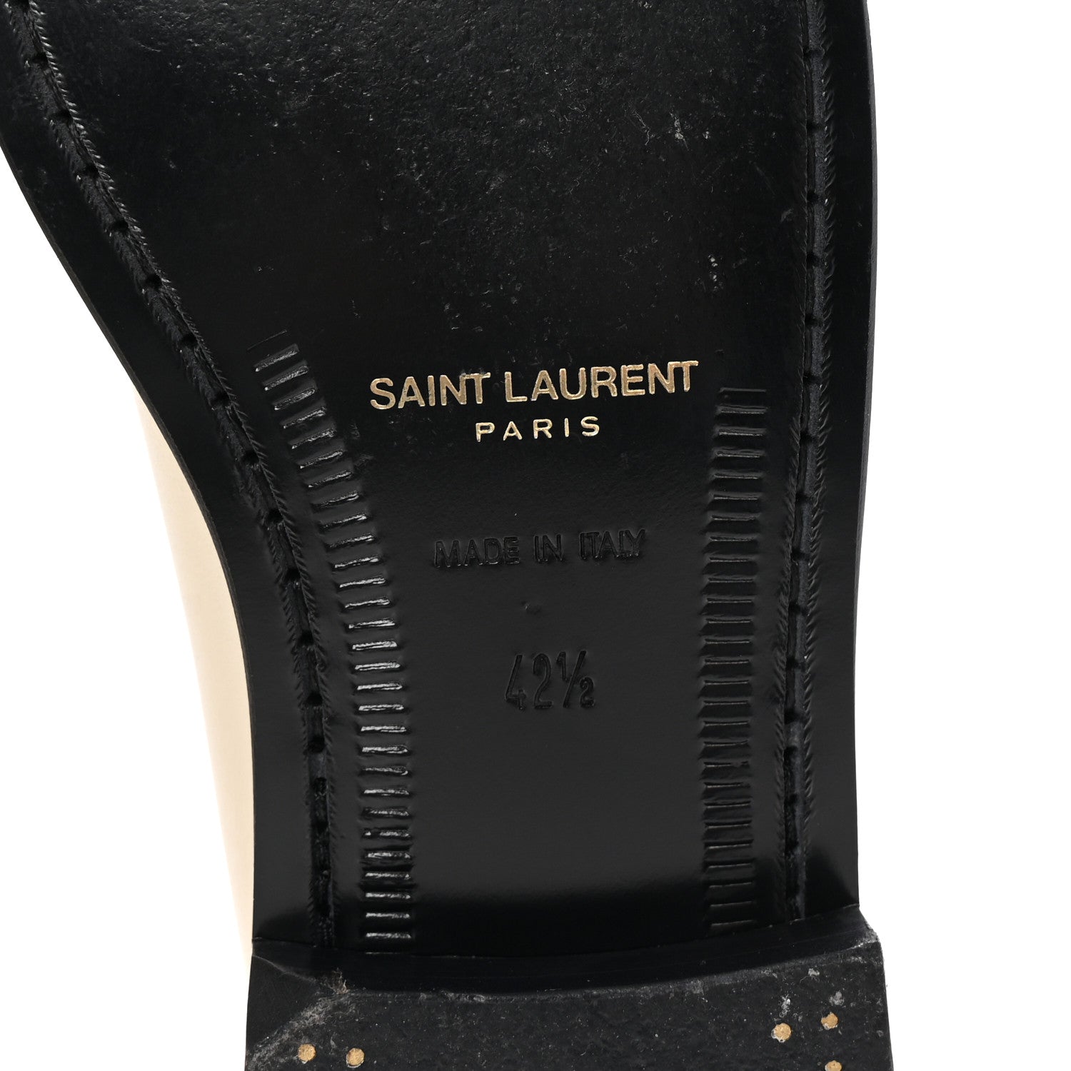 Saint Laurent Smooth Calfskin Mens Penny Loafers 42.5 Pearl 7 of 10